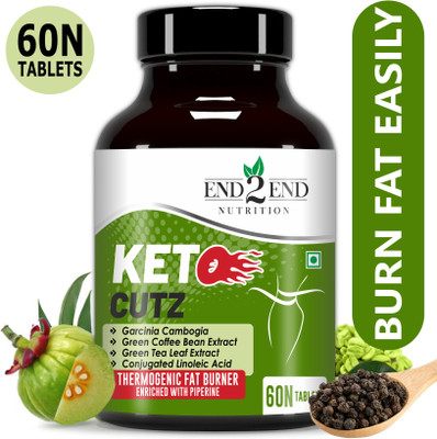 End2End Nutrition Keto Cutz Fat Burner for Men & Women - Weight Loss Product | Garcinia Cambogia(60 Tablets)