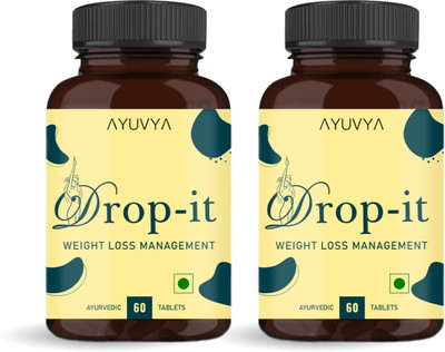 Ayuvya Drop-It I Ayurvedic Weight Loss I With Mukul & Triphala(2 x 60 Tablets)