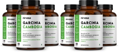 Nirvasa Garcinia Cambogia Tablets For Weight Loss with Green Tea(6 x 60 Capsules)