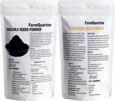 FarmQuartee Natural Methi Powder & Kalonji(Black Cumin) Powder Combo Pack of 2 (150g Each)(300 g)