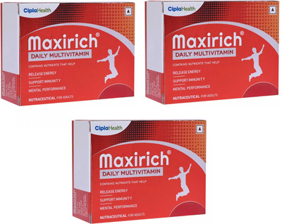 Maxirich Multivitamin and Minerals Softgel Capsules 9 Strip (90 capsules)(3 x 30 Capsules)