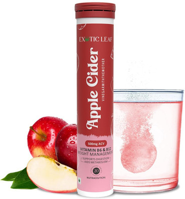 EXOTIC LEAF Apple Cider Vinegar 20 Effervescent Tablet with the Mother for Weight Management(20 No)