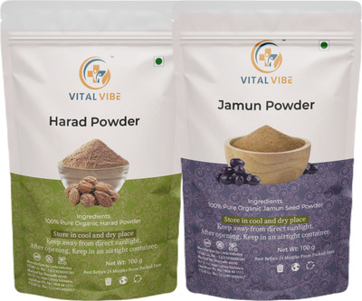VITAL VIBE Harad, Jamun Powder | Pure & Natural | For Men & Women(2 x 100 g)