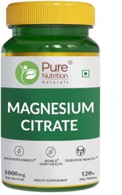 Pure Nutrition Magnesium Citrate 120 Tablets | Sleep, Muscle, Bone Health, 1000mg/Serving(120 Tablets)