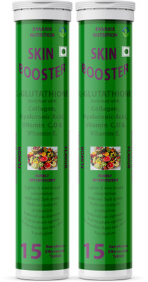 EVAAIDE Collagen Builder With Glutathione Hyaluronic Acid Vitamin C D & E for Skin Glow(2 x 15 Tablets)