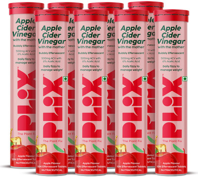 The Plant Fix Plix Apple Cider Vinegar Effervescent Tablet with mother,Vit B6 & B12 for weight loss(8 x 15 No)