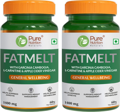 Pure Nutrition FATMELT with Garcinia Cambogia, L-Carnitine & Apple Cider Vinegar(2 x 60 Capsules)