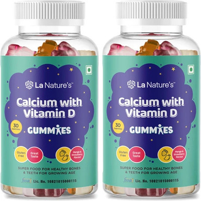 La Natures Multivitamin Gummies with Calcium and Vitamin D, For Kids and Adults(2 x 30 No)