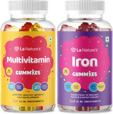 La Natures Multivitamin Gummies with Iron, Maintain Haemoglobin and Prevent fatigue(2 x 30 No)