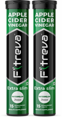 Fitreva Apple Cider Vinegar 30 Effervescent Tablets for Extra Slim - Watermelon Flavor(2 x 15 Tablets)