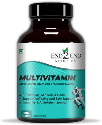 End2End Nutrition Multivitamin Tablets for Men and Women having 35 Ingredients with Probiotics(30 Tablets)