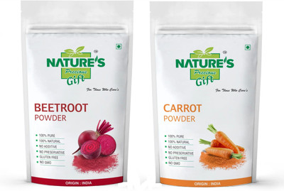 Nature's Precious Gift Beetroot Powder & Carrot Powder - 200 GM Each(2 x 200 g)