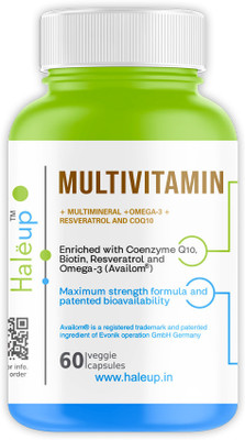 HALEUP Multivitamins capsules|Supplements with Omega-3,Resveratrol,Coenzyme Q10 &Biotin(60 Capsules)