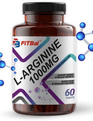 FiTBal L-Argnine Tablets 1000mg | Support Energy & Muscle Growth | Blood Flow(60 Tablets)