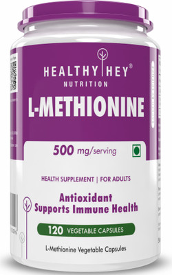HealthyHey Nutrition L-Methionine Free Form Pure Crystalline - 500 mg(120 No)