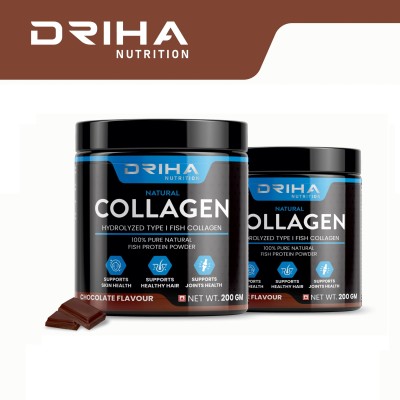Driha Nutrition Chocolate Flavour Natural Collagen Powder/Supplement For Men And Women(200 Gram)(2 x 200 g)