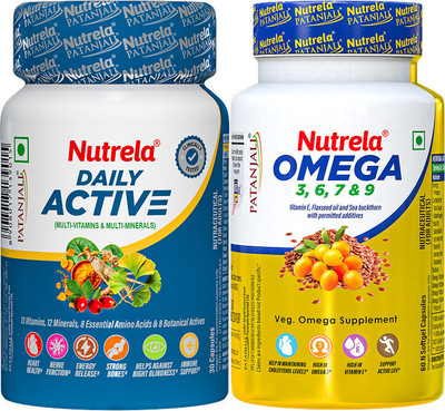NUTRELA Combo Omega + Daily Active Multivitamin Capsules(2 x 45 Capsules)