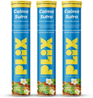 The Plant Fix Plix KSM-66 Ashwagandha Gold Standard Effervescent relieve stress, boost performance(3 x 110 g)