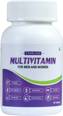 Starleaf Multivitamin Tablet For Men and Women with Zinc, B12 and Multiminerals(60 Tablets)