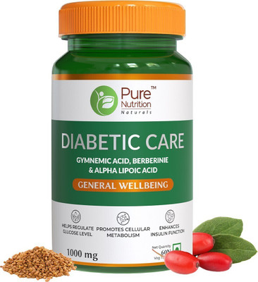 Pure Nutrition Diabetic Care with Jambu, Karela & Methi Extracts| Improves Metabolism & Insulin(60 Tablets)