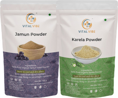 VITAL VIBE Jamun, Karela Powder | Pure & Natural | For Men & Women(2 x 100 g)