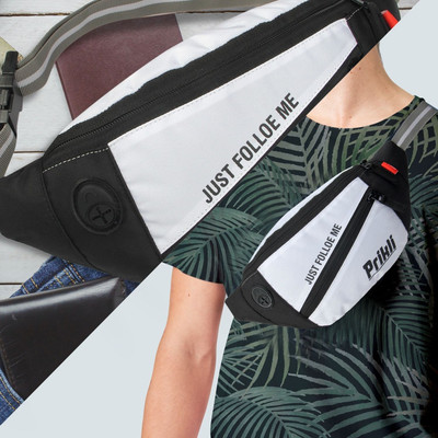 prikli Pouch Cross Side Bags for men Women Chest Bag Fanny Pouch Bag Belt Sport Bag waist bag(Black, White)