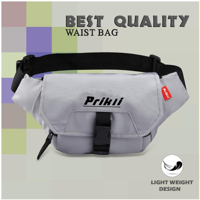 prikli Document Money Phone Belt Sport Bag for Men and Women travel waist bag (Black) waist bag(Grey)