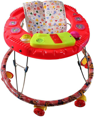 CLORA Musical Activity Walker With Parent Rod(Red)