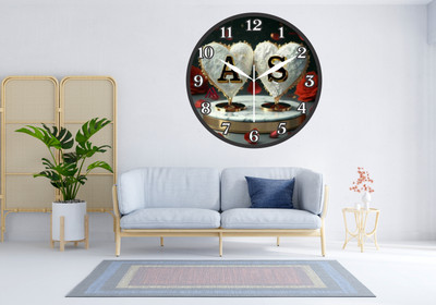 Aashish.Enterprises Analog 25 cm X 25 cm Wall Clock(Grey, With Glass, Standard)