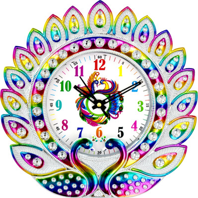 balaji multistore Analog 28 cm X 28 cm Wall Clock(Multicolor, With Glass, Standard)