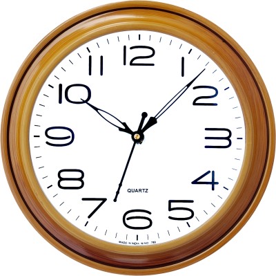 IRU Creation Analog 26 cm X 26 cm Wall Clock(Yellow, With Glass, Standard)