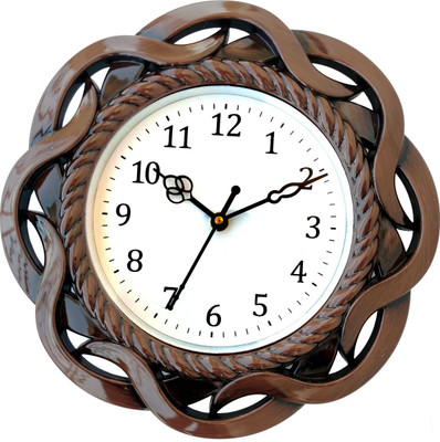 IRU Creation Analog 27 cm X 27 cm Wall Clock(Brown, With Glass, Standard)