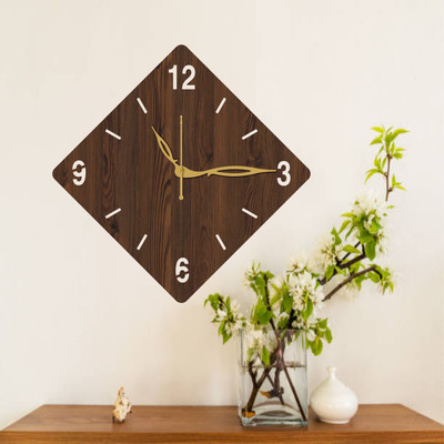 PADMASIDDHI Analog 25 cm X 25 cm Wall Clock(Brown, Without Glass, Standard)