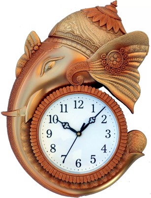 setu creation Analog 38 cm X 29 cm Wall Clock(Gold, With Glass, Standard)