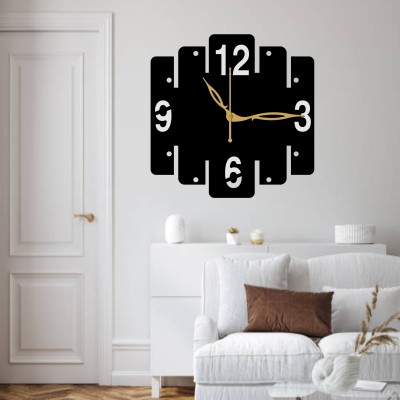PADMASIDDHI Analog 25 cm X 25 cm Wall Clock(Black, Without Glass, Standard)