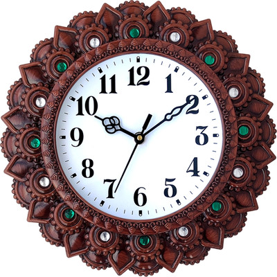 Tanmay Enterprises Analog 25 cm X 25 cm Wall Clock(Brown, With Glass, Standard)