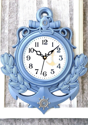 Analog Wall Clock(Blue, With Glass)