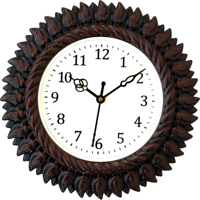 IRU Creation Analog 27 cm X 27 cm Wall Clock(Brown, With Glass, Standard)