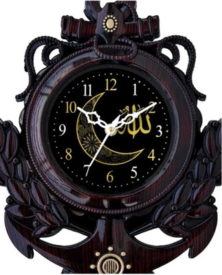 Analog Wall Clock(Black, With Glass)