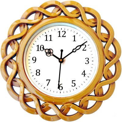 IRU Creation Analog 27 cm X 27 cm Wall Clock(Yellow, With Glass, Standard)