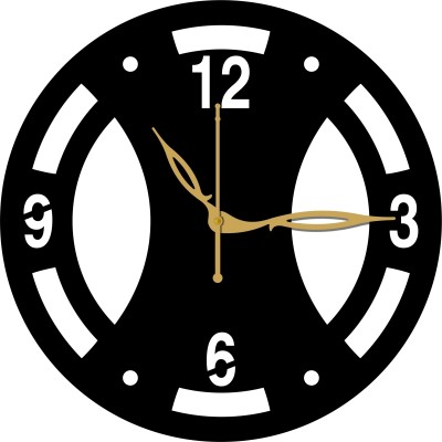 PADMASIDDHI Analog 30 cm X 30 cm Wall Clock(Black, Without Glass, Standard)