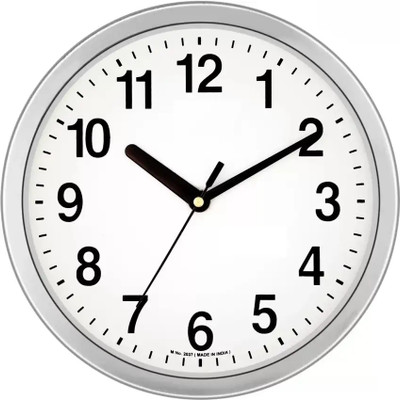 sonucollection Analog Wall Clock(Silver, With Glass)