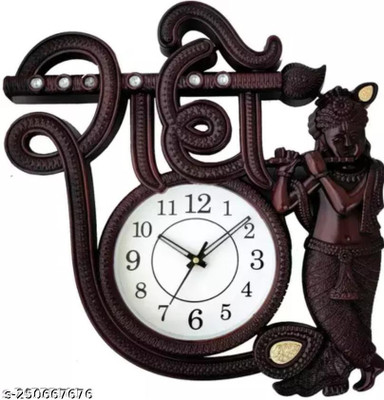 IRU Creation Analog 40 cm X 35 cm Wall Clock(Black, With Glass, Standard)