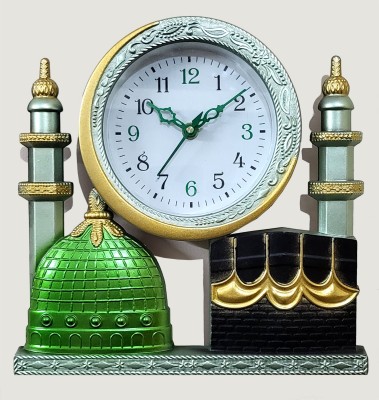 DivineCrafts Analog 32 cm X 32 cm Wall Clock(Dark Green, With Glass, Standard)