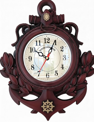Sonucollection Analog Wall Clock(Brown, With Glass)