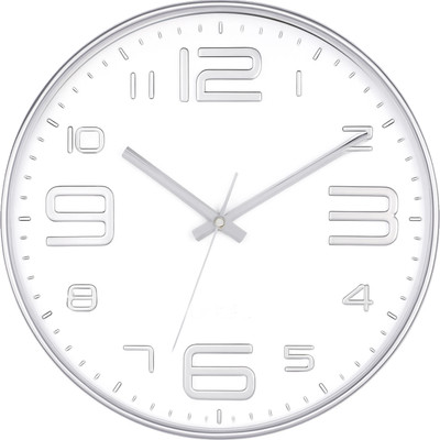 Ava creation Analog 21 cm X 21 cm Wall Clock(Silver, With Glass, Standard)
