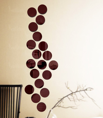 wall1ders 50 cm Circle20Brown_WFLP Self Adhesive Sticker(Pack of 20)