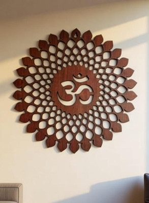 Arpita Crafts Decorative Wooden Wall Hanging for Home & Office Kitchen Decor Item OM_STAR(20 cm X 20 cm, BROWN)