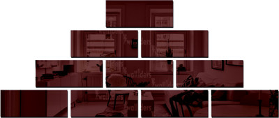 wall1ders 30 cm Rectangle10Brown_WFLP Self Adhesive Sticker(Pack of 10)