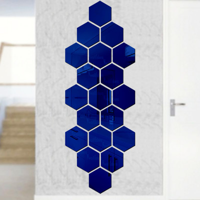 wall1ders 90 cm Hexagon20Blue_WFLP Self Adhesive Sticker(Pack of 20)